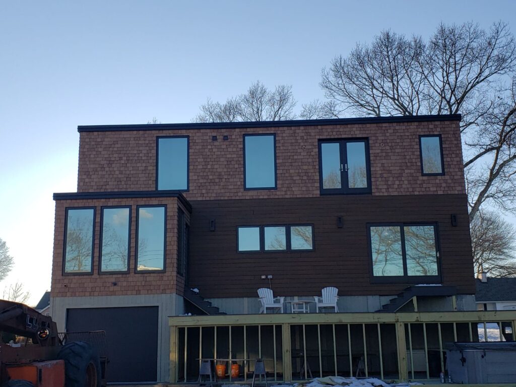 Exterior of building showing second and third floor windows